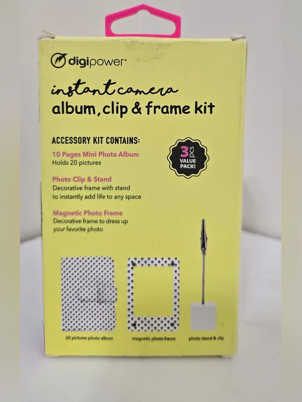 brand new DIGIPOWER instant camera Polka Dot Mini Album Photo Clip Frame Kit